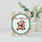 Zoomie Kerstman Kerstmis Briefkaart (Staand voorkant)