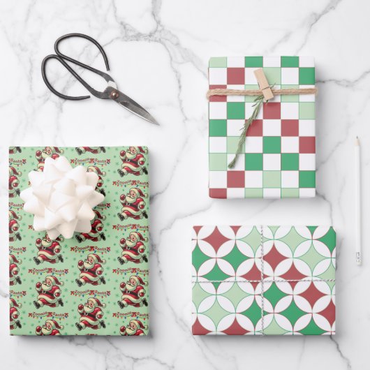 Zoomie Kerstman Kerstmis Inpakpapier Vel (Voorkant)