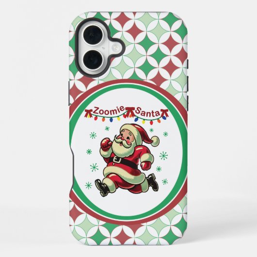 Zoomie Kerstman Kerstmis iPhone Hoesje (Achterkant)