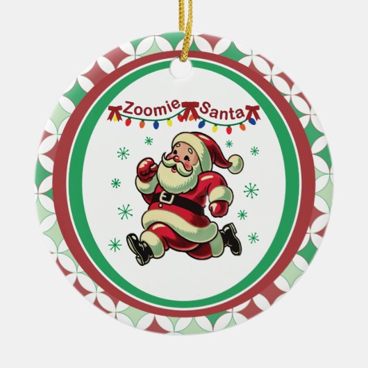 Zoomie Kerstman Kerstmis Keramisch Ornament (Voorkant)