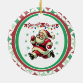 Zoomie Kerstman Kerstmis Keramisch Ornament (Achterkant)