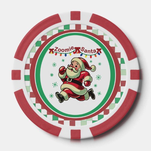 Zoomie Kerstman Kerstmis Poker Chips (Voorkant)