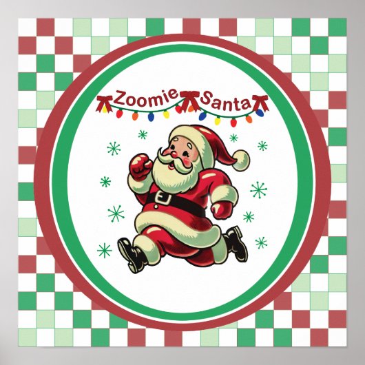 Zoomie Kerstman Kerstmis Poster (Voorkant)
