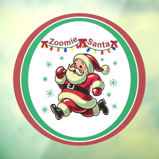 Zoomie Kerstman Kerstmis Raamsticker (Vel 3)