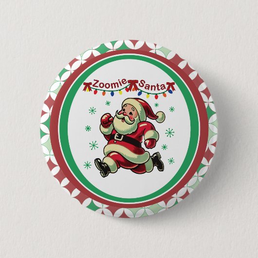 Zoomie Kerstman Kerstmis Ronde Button 5,7 Cm (Voorkant)