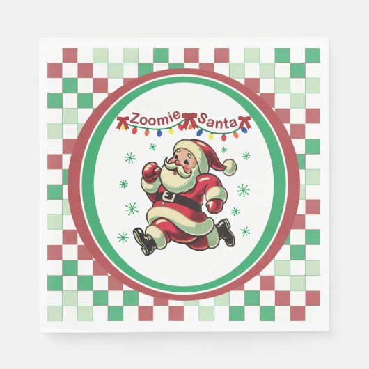 Zoomie Kerstman Kerstmis Servet (Voorkant)