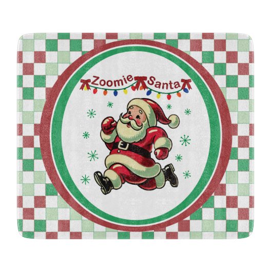 Zoomie Kerstman Kerstmis Snijplank (Voorkant)