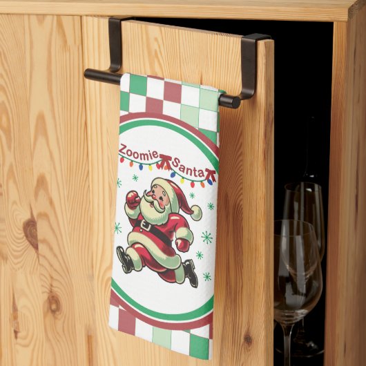 Zoomie Kerstman Kerstmis Theedoek (Derde Gevouwen)