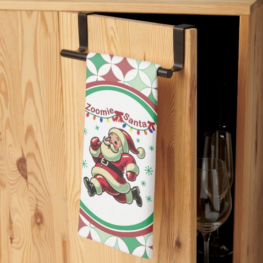 Zoomie Kerstman Kerstmis Theedoek (Derde Gevouwen)