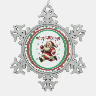 Zoomie Kerstman Kerstmis Tin Sneeuwvlok Ornament