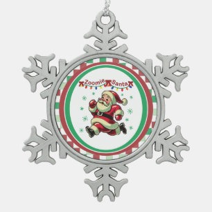 Zoomie Kerstman Kerstmis Tin Sneeuwvlok Ornament