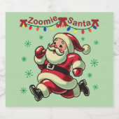 Zoomie Santa Christmas Bier Etiket (Enkel label)