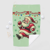 Zoomie Santa Christmas Golfhanddoek (Insitu)