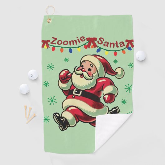 Zoomie Santa Christmas Golfhanddoek (Insitu)