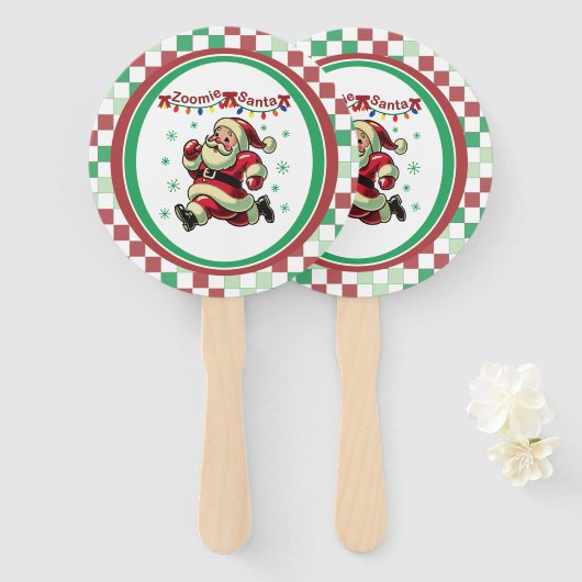 Zoomie Santa Christmas Handwaaier (Voorkant en achterkant)