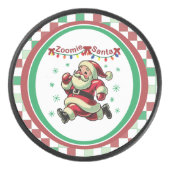Zoomie Santa Christmas Hockey Puck (Voorkant)