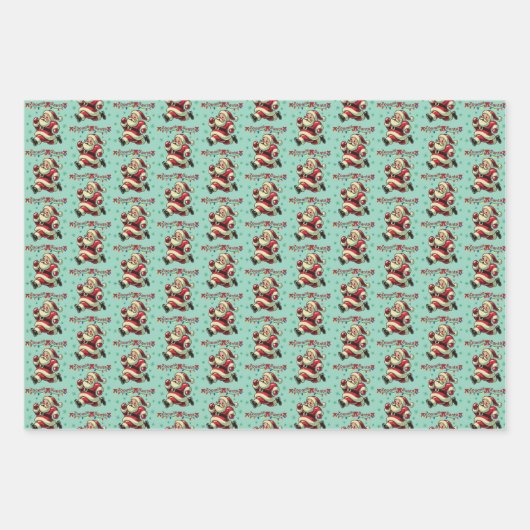 Zoomie Santa Christmas Inpakpapier Vel (Voorkant 3)