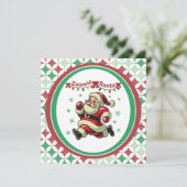 Zoomie Santa Christmas Kaart (Staand voorkant)