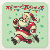Zoomie Santa Christmas Kartonnen Onderzetters (Voorkant)