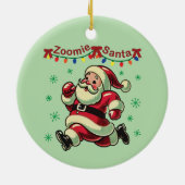 Zoomie Santa Christmas Keramisch Ornament (Achterkant)