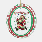 Zoomie Santa Christmas Keramisch Ornament (Links)