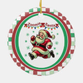 Zoomie Santa Christmas Keramisch Ornament (Achterkant)
