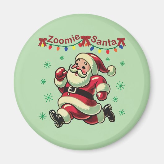 Zoomie Santa Christmas Magneet (Voorkant)