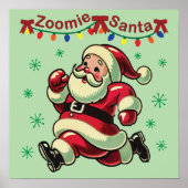 Zoomie Santa Christmas Poster (Voorkant)