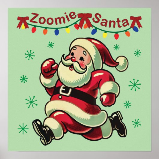 Zoomie Santa Christmas Poster (Voorkant)