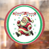 Zoomie Santa Christmas Raamsticker (Vel 2)