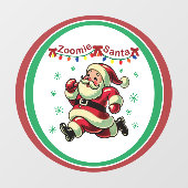 Zoomie Santa Christmas Raamsticker (Vel)