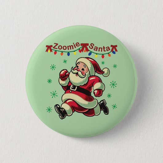 Zoomie Santa Christmas Ronde Button 5,7 Cm (Voorkant)