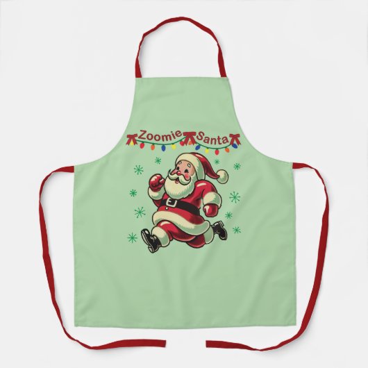 Zoomie Santa Christmas Schort (Voorkant)