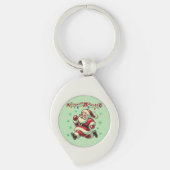 Zoomie Santa Christmas Sleutelhanger (Voorkant)