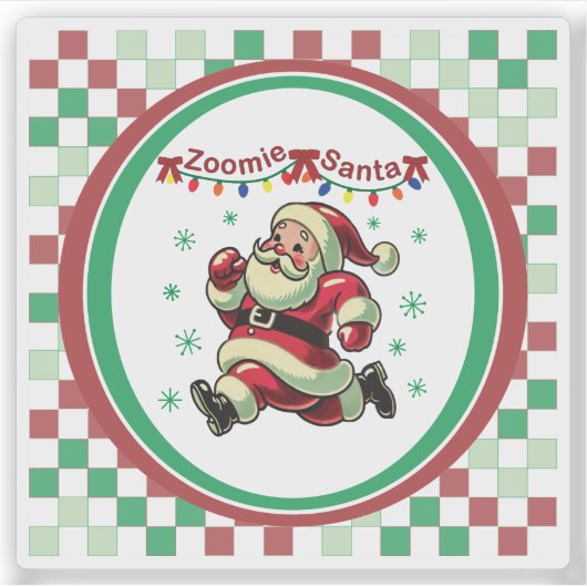 Zoomie Santa Christmas Sticker (Voorkant)