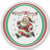 Zoomie Santa Christmas Sticker (Voorkant)