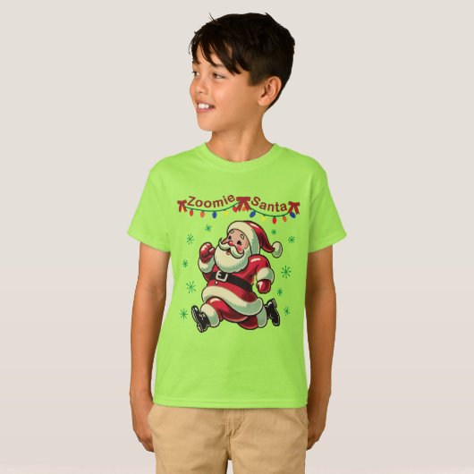 Zoomie Santa Christmas T-shirt (Voorkant volledig)