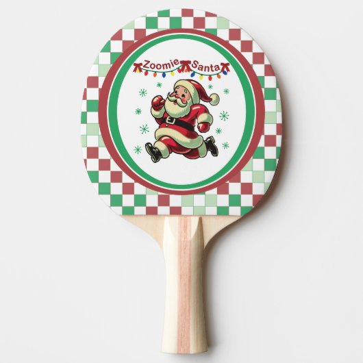 Zoomie Santa Christmas Tafeltennisbatje (Voorkant)