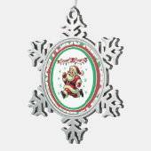 Zoomie Santa Christmas Tin Sneeuwvlok Ornament (Rechts)