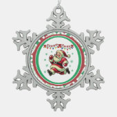 Zoomie Santa Christmas Tin Sneeuwvlok Ornament (Voorkant)