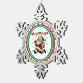 Zoomie Santa Christmas Tin Sneeuwvlok Ornament (Rechts)