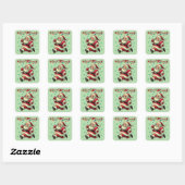 Zoomie Santa Christmas Vierkante Sticker (Vel)