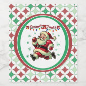 Zoomie Santa Christmas Wijn Etiket (Enkel label)