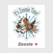 Zoomie Time Basset Hound bijvoorbeeld Sticker (Vel)