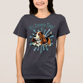 Zoomie Time Basset Hound bijvoorbeeld Tri-Blend Shirt