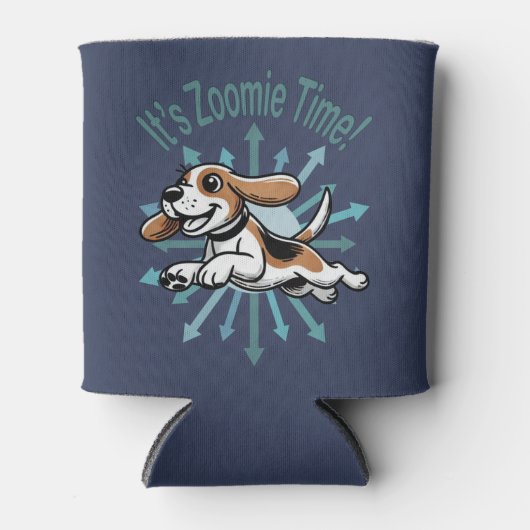 Zoomie Time Beagle Blikjeskoeler (Voorkant)