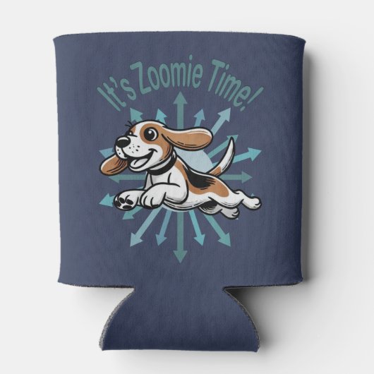 Zoomie Time Beagle Blikjeskoeler (Achterkant)