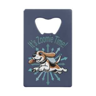 Zoomie Time Beagle Creditkaart Flessenopener