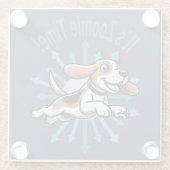 Zoomie Time Beagle Glazen Onderzetter (Achterkant)