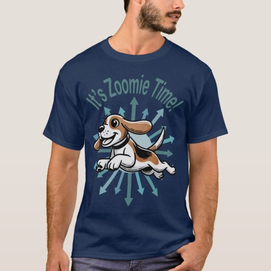 Zoomie Time Beagle T-shirt (Voorkant)
